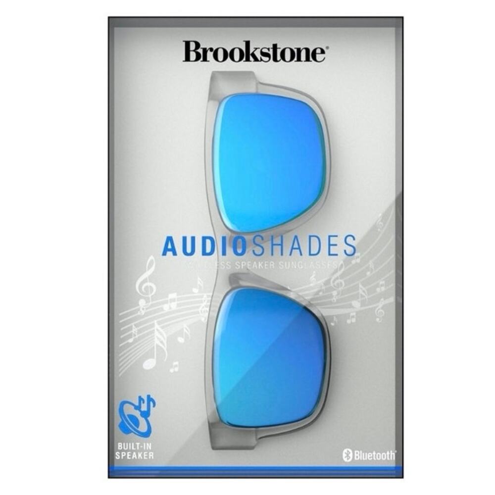 NEW Brookstone Audio Shades Sunglasses Built In Speaker Wireless Bluetooth Audio